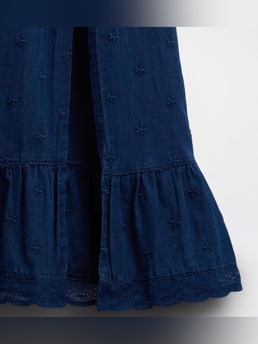 Gap Embroidered Puff-Sleeve Maxi Dress Indigo XL - Picture 6 of 12